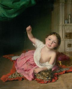 Hrajuce sa dievcatko by Johann Baptist Reiter