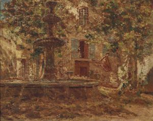 Fontein voor een villa by Adolphe Joseph Thomas Monticelli