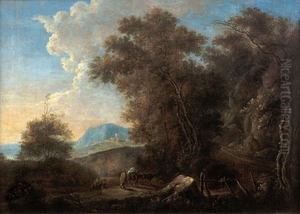Rocky landscape with passengers and footbridge - view 1