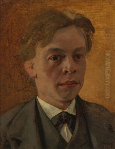 Zelfportret van Piet Meiners op ongeveer twintigjarige leeftijd