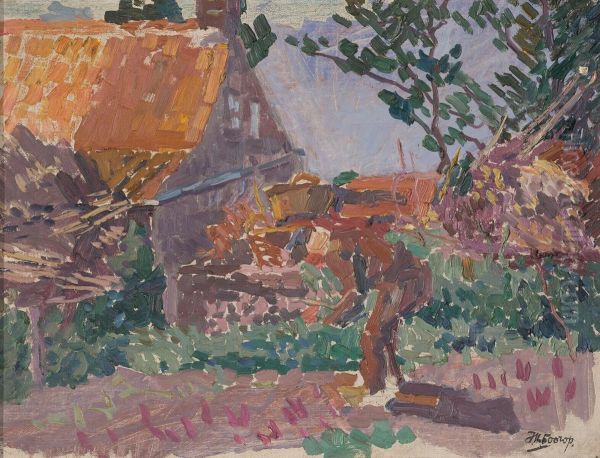 Farmer in Vegetable Garden - view 1