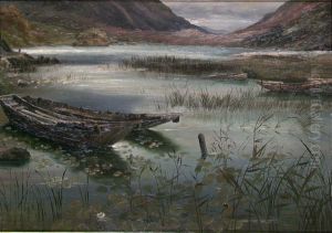 Lake with Boats. Copy after Fearnley by Thomas Fearnley