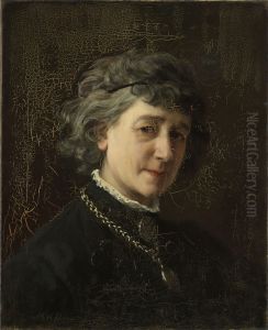 Selvportrett by Johanne Mathilde Dietrichson