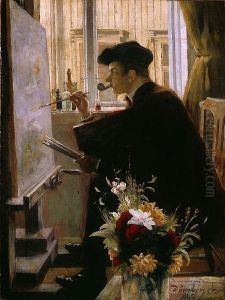 By the Easel by Carl Dornberger