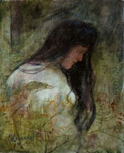 Female Nude in a Landscape by Hans Heyerdahl