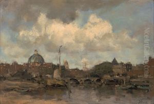 Stadsgezicht by Jacob Maris