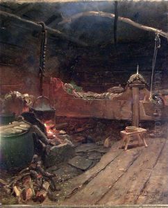 Interior from an Open-Hearth Room by Anders Askevold
