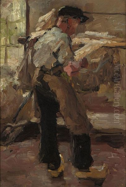 Cotton Weaver near his Machine - view 1