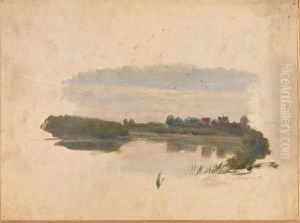 Landskapsstudie by Adolph Tidemand