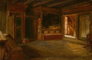 Interior fra Sandak by Adolph Tidemand