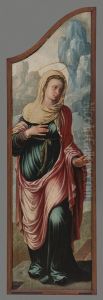 Maria (linkerbuitenluik van een drieluik) by Maarten Van Heemskerck