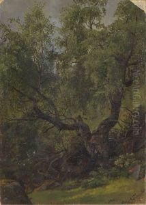 Forest Study from Numedal by Adolph Tidemand