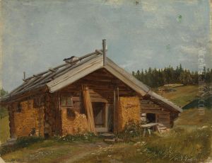 Farmhouse at Bolkesjo by Adolph Tidemand
