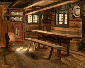 Farm Interior from Bolkesjo by Adolph Tidemand