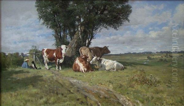 Fransk landskap med kyr - view 1