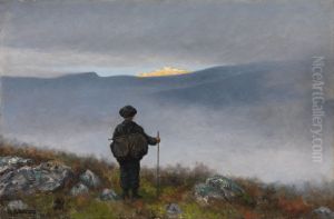 Far, far away Soria Moria Palace shimmered like Gold by Theodor Kittelsen