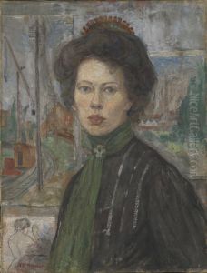 Portrait of the Swedish Painter Tora Holmstrom by Anders Castus Svarstad