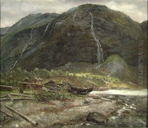 View at Skjolden in Sogn by Johan Wilhelm Ludwig Dahl