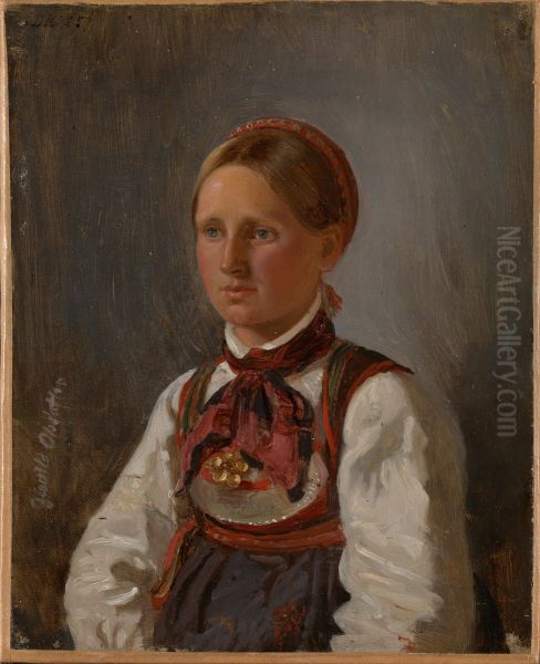 Portrait of Gunild Olsdatter from Tinn - view 1