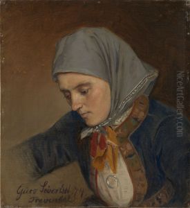 Portrait of Guro Sivertsdatter Travendal by Adolph Tidemand
