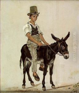 Boy on a Donkey by Johan Wilhelm Ludwig Dahl