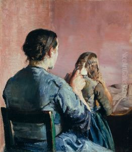 Braiding her Hair by Christian Krohg