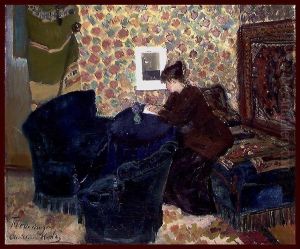 Interior fra Brondums Hotel, Skagen, med kunstnere