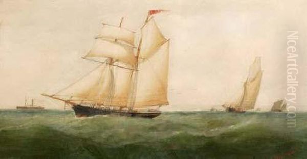 Atrading Schooner With Other Shipping - view 1