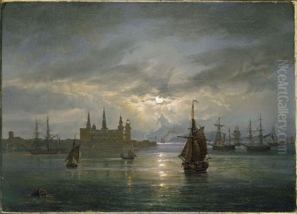 Kronborg Castle in Moonlight - view 1