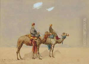 Deux Bedouins Sur Des Dromadaires by Charles Theodore Frere