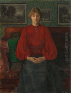 Kunstnerens hustru, malerinnen Kristine f. Laache Kunstnerens hustru, malerinnen Kristine f. Laache