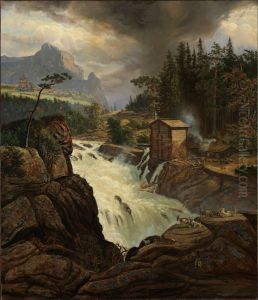 Labrofossens ovre fall by Johan Wilhelm Ludwig Dahl