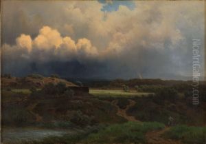 Landscape with stormy Sky by Joachim Frich