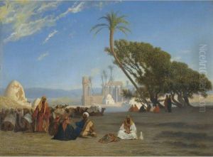 Halte Dans Le Desert by Charles Theodore Frere
