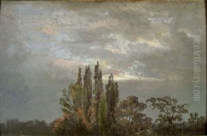 Morning Mist over Poplars by Johan Wilhelm Ludwig Dahl
