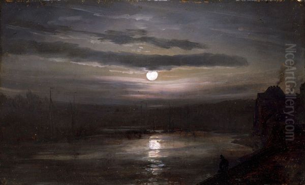 The Elbe in Moonlight - view 1