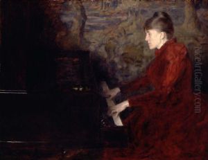 Portrait of the Pianist Erika Nissen by Erik Werenskiold