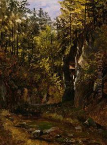 A Forest Road with an Altar by Thomas Fearnley