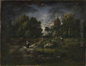 Faggot Gatherers in a Wooden Landscape by Narcisse Virgilio Diaz