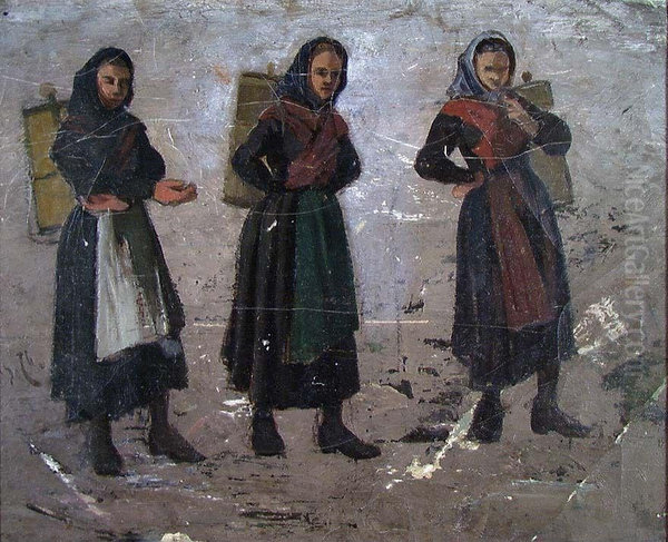 Women carrying Milk Tubs - view 1