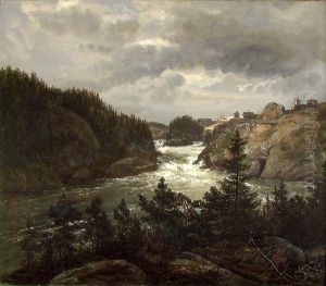 The lower Falls at Trollhattan by Johan Wilhelm Ludwig Dahl