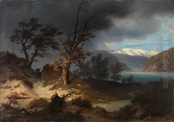 Uvaerslandskap med en rytter - view 1