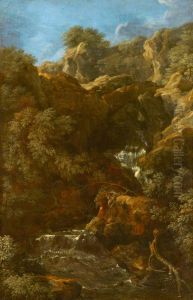 A Waterfall amongst Rocks (possibly Tivoli)