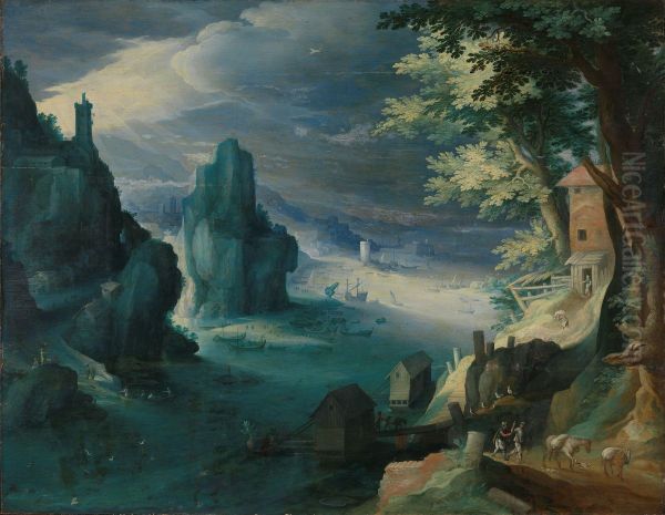 Ships at a rocky coast - view 1