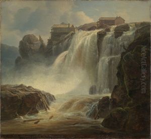 The Waterfall "Haugsfossen" at Modum in Norwegen by Christian Morgenstern