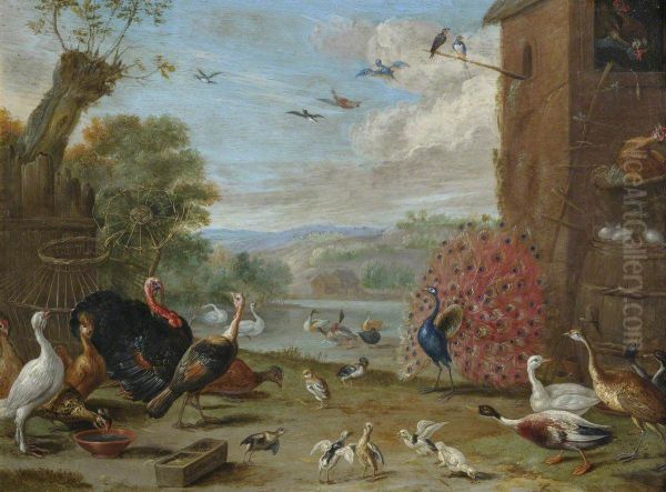 Peacock and Other Birds - view 1