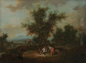 Landscape with Peasants by Johann Conrad Seekatz