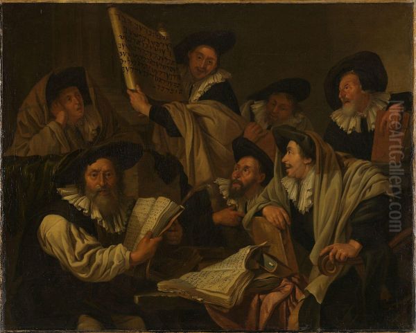Benediction Being Read in the Synagogue - view 1