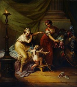 Possibly Cupid preparing Venus for an Amorous Encounter with Mars by Antonio Zucchi