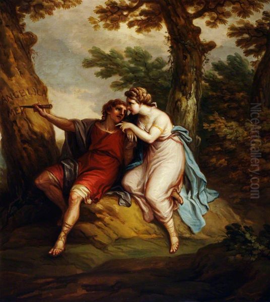 Angelica, and Medoro carving his Name on the Trunk of a Tree - view 1
